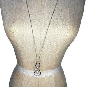 Vintage 925 sterling silver 5 circle delicate necklace